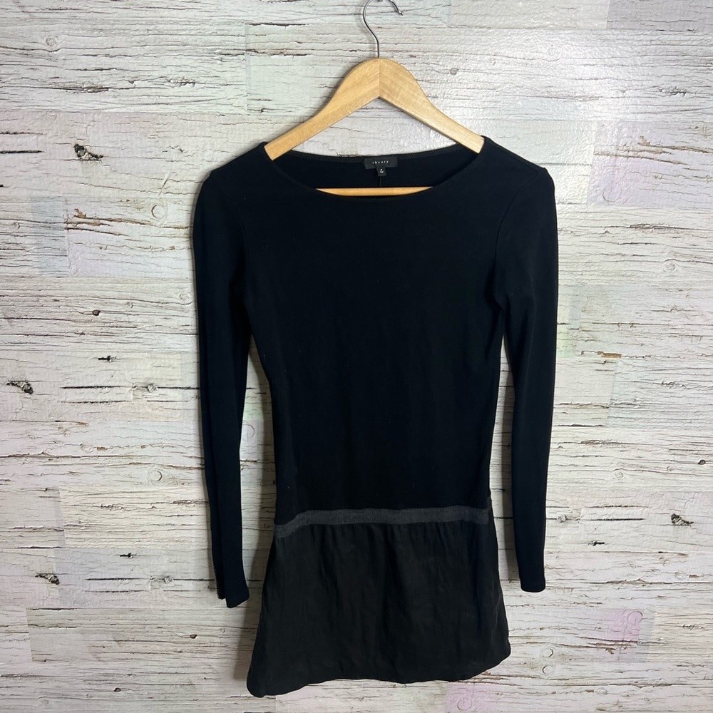 THEORY Black Keiran Classical Lambskin Leather Dress size xs - Picture 2 of 10